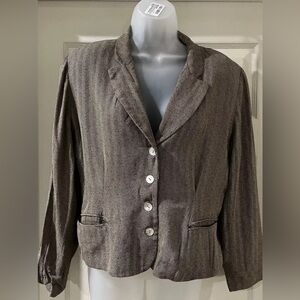Worthington Works Petite Stretch Separates Black Lined Jacket Blazer 10 P Women